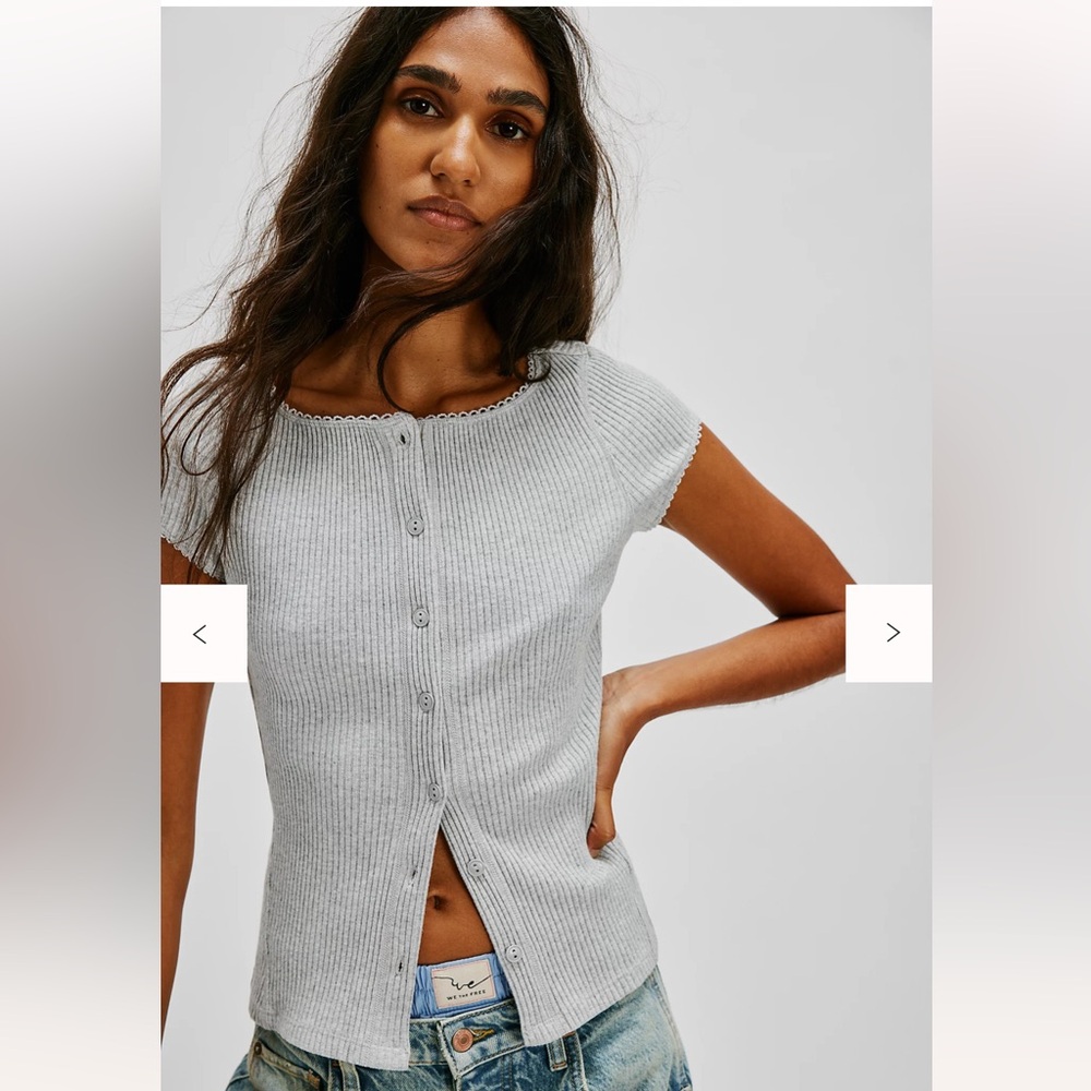 Free People Most Wanted Cardi Size Small Light Grey